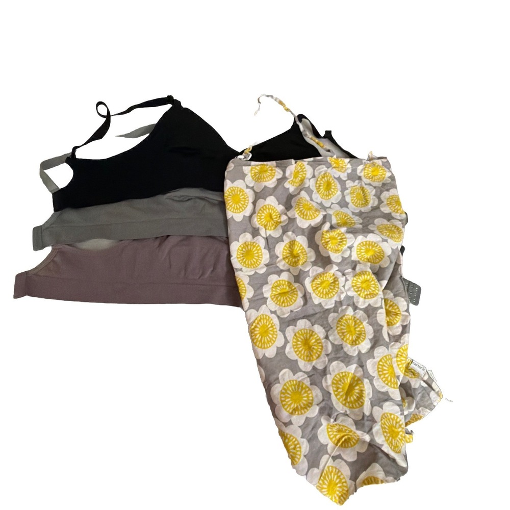 Nursing Cover & Seamless Bra 3 Pack Large Wireless Lounge Stretch Breastfeeding